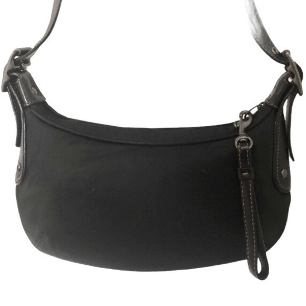 Coach black nylon leather bag